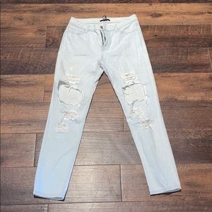 Ripped/Bleached Light Denim